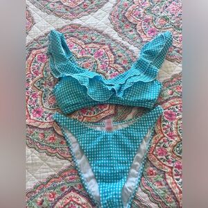 Lilly Pulitzer Gingham Ruffle Bikini Set szL